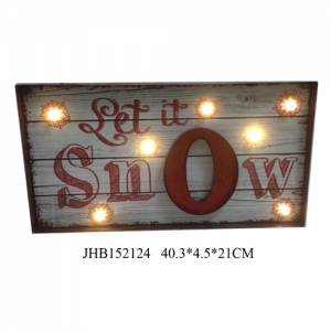 Let it snow  iron Wall Decoration LED Light Up Xmas Sign Plaque