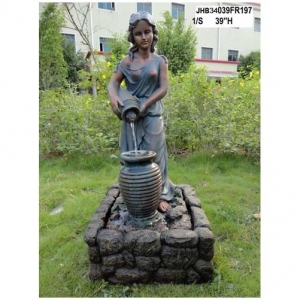 39H girl pouring water fiber fountain